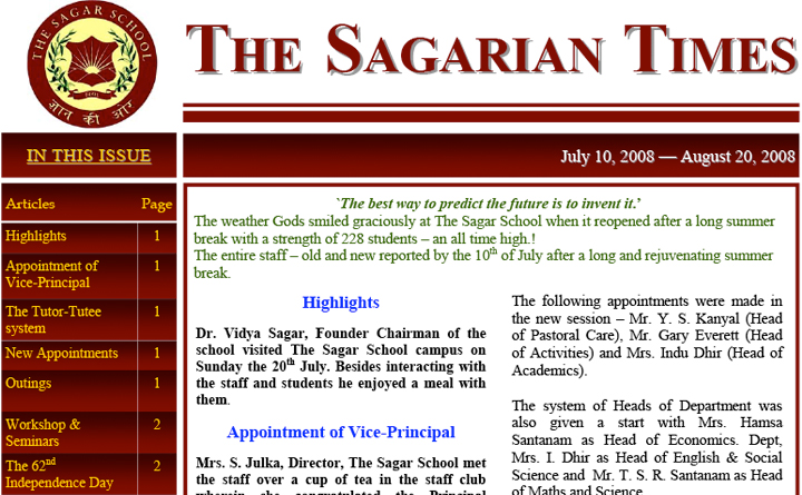 The Sagarian Times July - August 2008