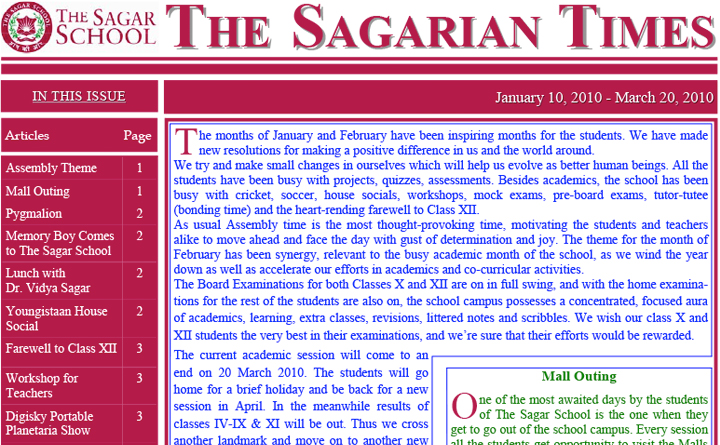 The Sagarian Times January - March 2010