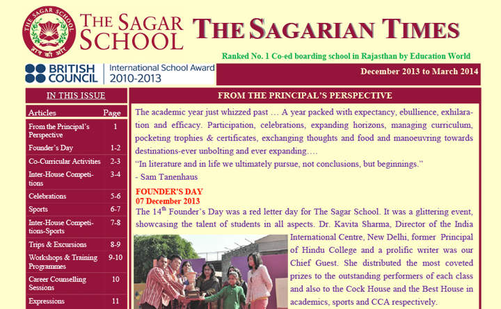 The Sagarian Times December 2013 - March 2014